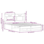 Bed Frame without Mattress Smoked Oak 150x200 cm King Size Engineered Wood 4106910