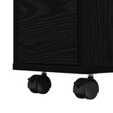 Bathroom Furniture Set with Wheel Black Oak 65 x 23 x 87 cm 869072