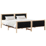 Bed Frame with Headboard Black 180 x 200 cm Solid Pine Wood 3394275