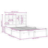 Bed Frame without Mattress 135x190 cm Double Solid Wood 3105445
