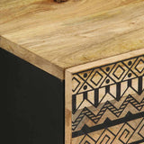Bed Cabinet Black 40x33.5x46 cm Solid Rough Wood Mango 4018624