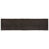 Table Top Dark Brown 220x50x cm Treated Solid Wood Live Edge 364054