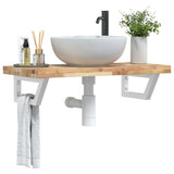 Basin Shelf Wall Mounted Steel and Solid Wood Acacia 3302698