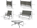 Four-Piece Metal Garden Sofa Set - Mixed Brown T3398P328417