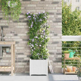 Garden Planter White 40 x 40 x 142 cm Plastic 42002917