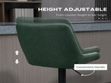 Retro Bar Stools Set of 2, Adjustable Kitchen Stool, Upholstered Bar Chairs with Back, Swivel Seat, T3398P328172