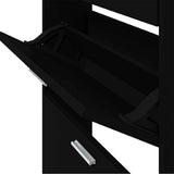 Shoe Cabinet Black 59x17x169 cm Engineered Wood 342512