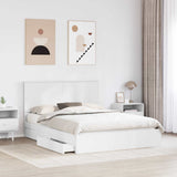 Storage Bed with Headboard White 150 x 200 cm Engineered Wood 3411194