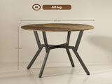 Dining Table, Round Kitchen Table with Black Legs, Anti-slip Foot Pads for Living Room, Dining Room T3398P423562