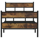 Metal Bed Frame without Mattress Smoked Oak 107x203 cm 4017067