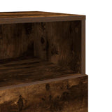 Bedside Cabinet with 2 Drawers Smoked Oak 36x36x68 cm 858586