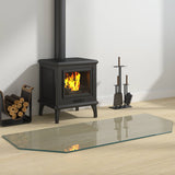 Fireplace Glass Plate Transparent 120 x 50 cm Glass 353866