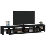 ZNTS TV Cabinet with LED Lights Black 260x36.5x40 cm 3152819