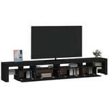 TV Cabinet with LED Lights Black 260x36.5x40 cm 3152819