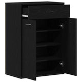 Shoe Rack with Drawer Black Oak 60 x 35 x 84 cm Engineered Wood 862463