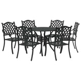 Garden Dining Set 7 pcs Black Aluminium 3334697