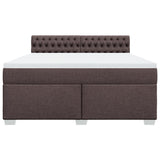 Box Spring Bed with Mattress Dark Brown 180x200 cm Fabric 3285977