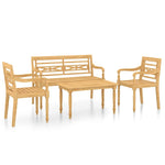 ZNTS 4 Piece Garden Lounge Set Solid Teak Wood 3087051