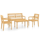 ZNTS 4 Piece Garden Lounge Set Solid Teak Wood 3087051