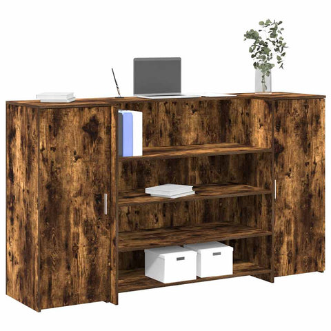 Reception Desk Smoked Oak 180x50x103.5 cm Engineered Wood 3324173