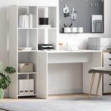 Desk with Shelf White 138.5 x 55 x 143 cm Engineered Wood 3337249