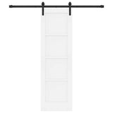 Sliding Door White and Black 61 x 198.5 cm Solid Pine Wood 3333157