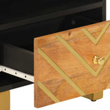 Bedside Cabinets 2 pcs Brown and Black Solid Wood Mango 356790