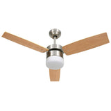 Ceiling Fan with Light and Remote Control 108 cm Light Brown 51490