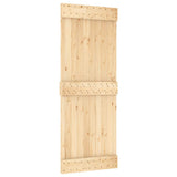 Sliding Door with Hardware Set 80x210 cm Solid Wood Pine 3332695