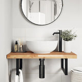 Basin Shelf Wall Mounted Steel and Solid Wood Acacia 3302849
