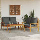 3 Piece Garden Lounge Set with Cushions Solid Wood Acacia 3211799
