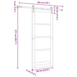 Sliding Door ORKDAL Natural and Black 86 x 211 cm 3445565