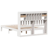 Bookcase Bed without Mattress White 150x200cm Solid Wood Pine 3322604