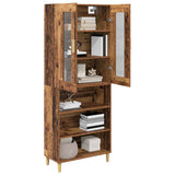 Highboard Old Wood 69.5 x 34 x 180 cm Engineered Wood and Glass 3415696