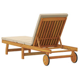 Sun Lounger Reclining Brown 199 x 63 x 85 cm Solid Acacia Wood 4105537