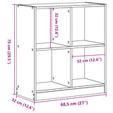 Bookcase Concrete Grey 68.5x32x75 cm Engineered Wood 852810