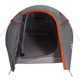 Camping Tent Tunnel 3-Person Grey and Orange Waterproof 94602