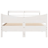 Bed Frame with Headboard White 140x200 cm Solid Wood Pine 3307045