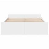 Bed Frame White Engineered wood, Plywood King Size Bed Frame 3280286