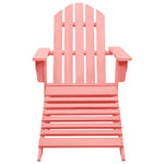 Garden Adirondack Chair with Ottoman Solid Fir Wood Pink 315867