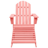 Garden Adirondack Chair with Ottoman Solid Fir Wood Pink 315867