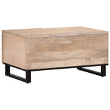 Coffee Table White 80x51x40 cm Solid Wood Mango 377464