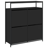 Shoe Cabinet with 4 Flip-Drawers Black 100x34x112 cm 3214413