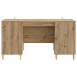 Desk with Shelf Artisan Oak 142.5 x 50 x 75 cm Engineered Wood 3414602