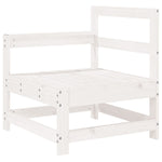 ZNTS 7 Piece Garden Lounge Set White Solid Wood Pine 3186390
