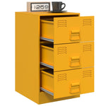 ZNTS Bedside Cabinet Mustard Yellow 34.5x39x62 cm Steel 841781