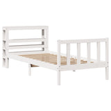 Bed Frame without Mattress White 75x190 cm Small Single Solid Wood Pine 3305746
