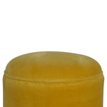 Mustard Velvet Nordic Footstool IN823