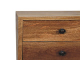 Solid Wood Mini Oak-ish Bedside, 2 Drawers, Brown B2743P402998