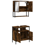 ZNTS 2 Piece Bathroom Furniture Set Smoked Oak Engineered Wood 3214657